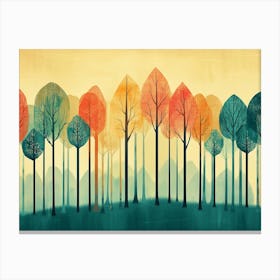 Water color minimal graphic forest Canvas Print