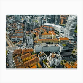 High Above Milan: Cityscape Wall Art in Focus Canvas Print