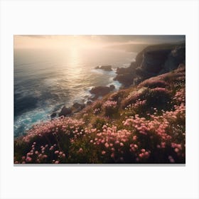Flowery Cliff Canvas Print