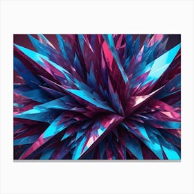 Abstract, Digital Rendering Of A Vibrant, Multi Colored, Geometric Shape Resembling A Burst Or Explosion, Creating A Dynamic And Visually Striking Composition Canvas Print