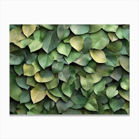 3d Overlapping Leaves Designed Like A Natural Artwork With Layers Canvas Print