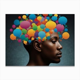 Man With Balloons In His Head Canvas Print