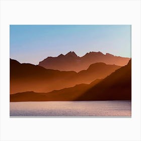 Sunset In The Mountains (Greenland Series) Canvas Print