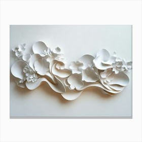 3d Effect Element Made of White Color Marble Stone Canvas Print