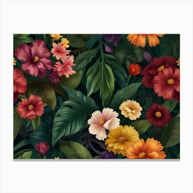 Seamless Floral Pattern 1 Canvas Print