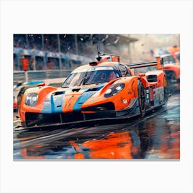 Racing Cars In The Rain Canvas Print