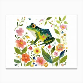 Little Floral Frog 2 Canvas Print