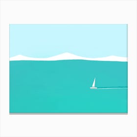 Sail Boat And Ocean Canvas Print