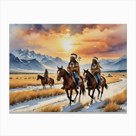 Indian Horsemen Canvas Print