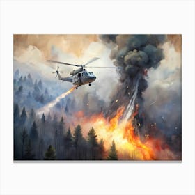 Firefighting Helicopter Canvas Print