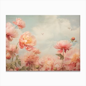 Muted Pink Peonies Canvas Print
