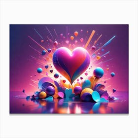 Colorful Heart Creative Art Print 38 Canvas Print