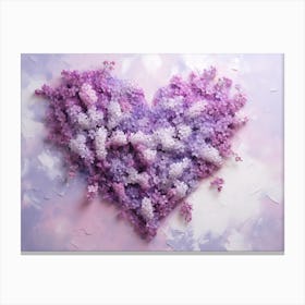 Lilac Flower Heart Canvas Print