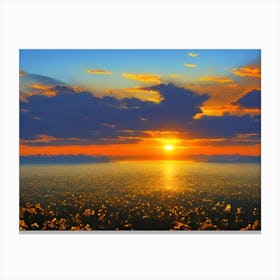 Sunset Over The Water 2 Canvas Print