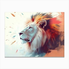 Lion Animal Abstract In Pastel Colors 1 Canvas Print