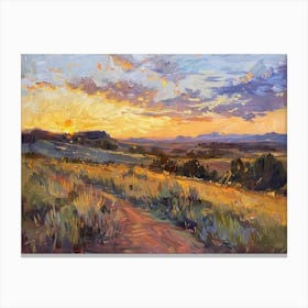 Western Sunset Landscapes Wyoming 1 Canvas Print