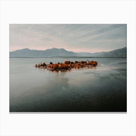 Island In The Middle Of The Lake | Fraueninsel Chiemsee (orange) Canvas Print