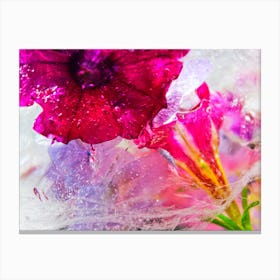 Flowers In Water Canvas Print