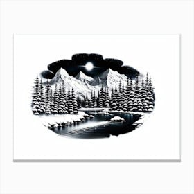 Winter's Whisper: A Mountain Creek 1 Canvas Print