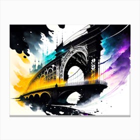 Abstract Bridge Painting Canvas Print