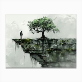 Tree On The Cliff 7 Canvas Print