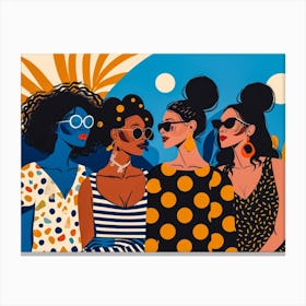 Illustration Of African American Women Canvas Print