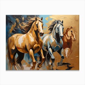 Two Horses Running 8 Canvas Print