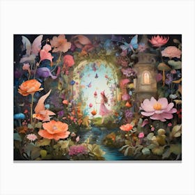 Fairy Garden paintings art print 6 Canvas Print