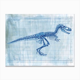 Microraptor Skeleton Hand Drawn Blueprint 1 Canvas Print