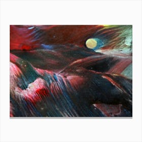 Yellow Moon Among The Crimson Sky Canvas Print