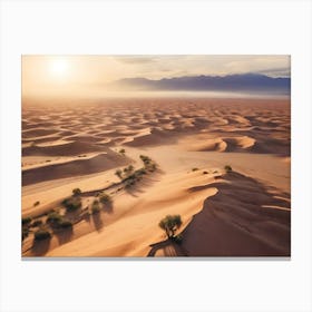 Desert Landscape From Drone 7 Canvas Print