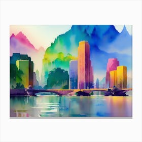 Rainbow City Canvas Print