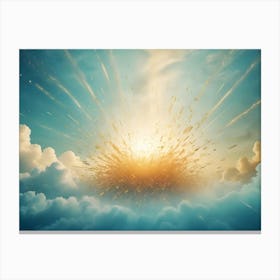 Abstract Image Of A Golden Explosion In The Clouds, Representing A Burst Of Energy Or A Celestial Event Canvas Print