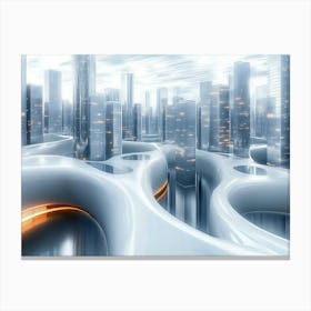 Buildings Futuristic 3d Wallpaper Canvas Print