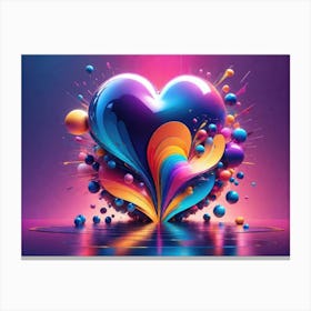 Colorful Heart Creative Art Print 22 Canvas Print