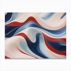 Abstract Image Of Flowing, Colorful Waves In Shades Of Red, Blue, And White Canvas Print