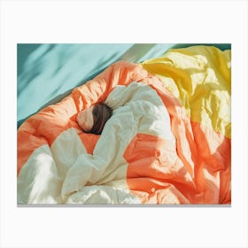 Child Laying In Bed Canvas Print