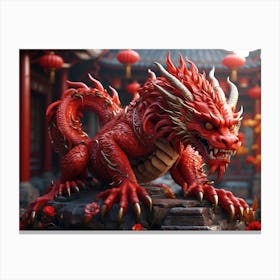 Chinese Red Dragon 6 Canvas Print