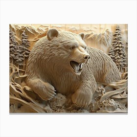 Bear Carving 1 Canvas Print