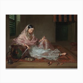 Muslim Lady Reclining, Francesco Renald Canvas Print