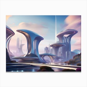 Futuristic City 63 Canvas Print