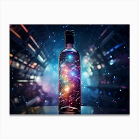 Wine Bottle In Space Canvas Print