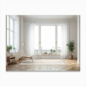 White Living Room 2 Canvas Print