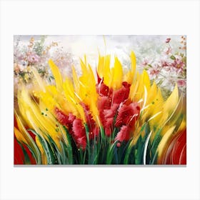 Beautiful flowers garden - Acrylic oil painting  #8 Canvas Print