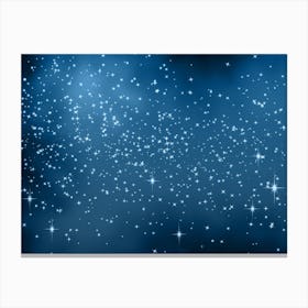 Dark Blue 2 Shining Star Background Canvas Print