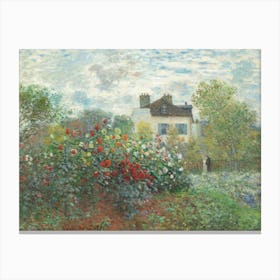The Artist's Garden In Argenteuil, A Corner Of The Garden With Dahlias (1873), 1, Claude Monet Canvas Print