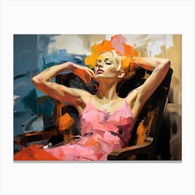 Portrait Of A Woman in Pink Canvas Print