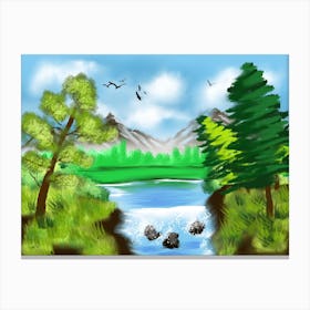 Landscape Painting Digital Art Artwork Canvas Print
