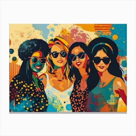 Three Women In Sunglasses Canvas Print