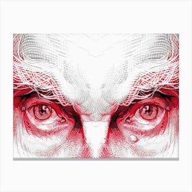 Eyes Of Ancient Evil Red Warning Canvas Print